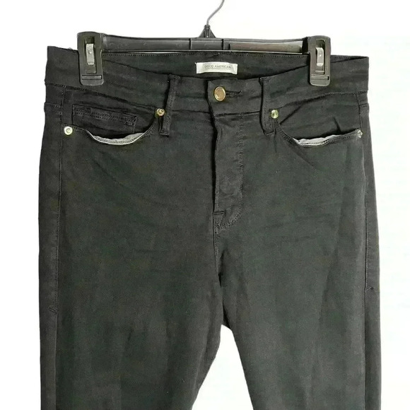 GOOD American Good Legs Crop in Black001 Skinny Jeans Size 12/31 - Picture 3 of 10
